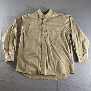 Cabelas Shirt Mens Large Brown Long Sleeve Button Down Workwear Outdoor Gear‎